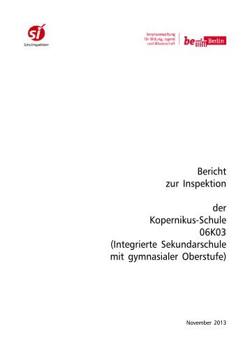 Schulinspektion - Kopernikus-Oberschule Berlin-Steglitz