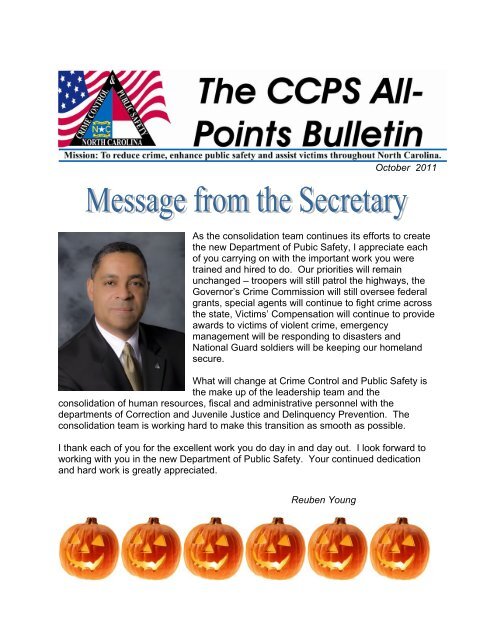 October - North Carolina Department of Public Safety
