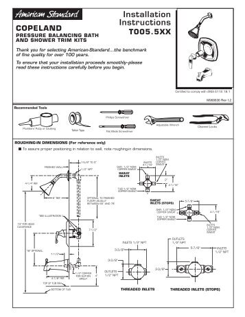 Installation Instructions - American Standard ProSite