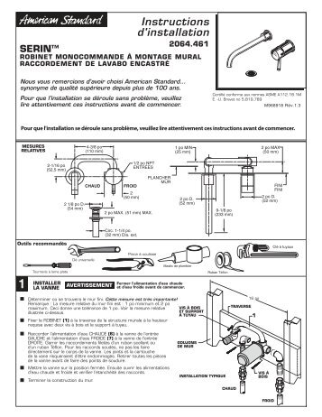 Instructions d'installation - American Standard ProSite