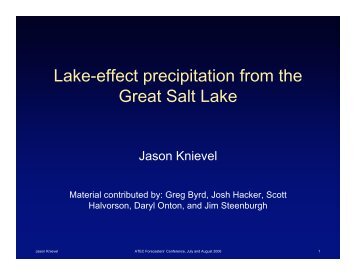 Lake-effect precipitation from the Great Salt Lake - RAL