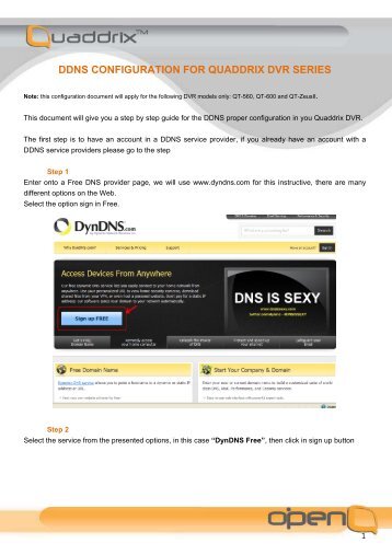 DDNS CONFIGURATION FOR QUADDRIX DVR SERIES