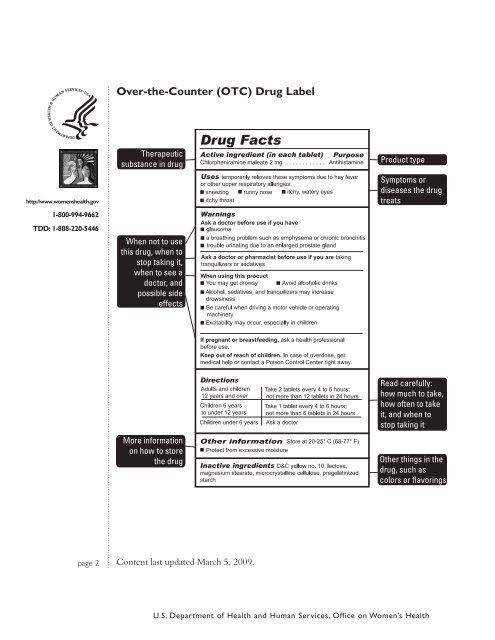 How to Read Drug Labels - WomensHealth.gov