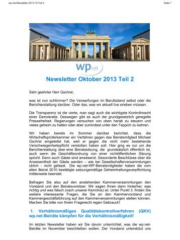 Newsletter Oktober 2013 Teil 2 - WP.net e.V.