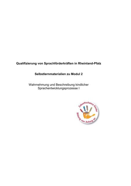 Selbstlernmaterialien zu Modul 2 - Kita-Server Rheinland-Pfalz