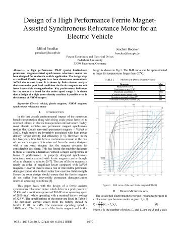 Design of a High Performance Ferrite Magnet-Assisted Synchronous ...