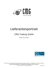 Die Lieferantenvorstellung - CMG Trading