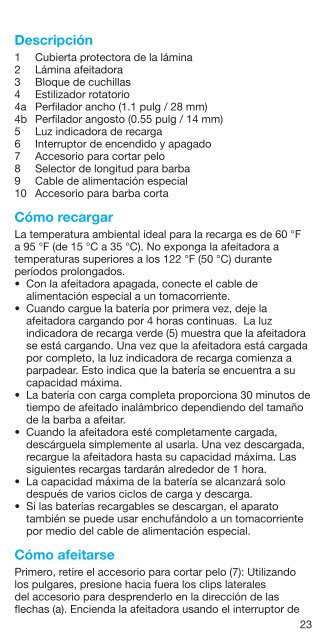 cruZer3 - Braun Consumer Service spare parts use instructions ...