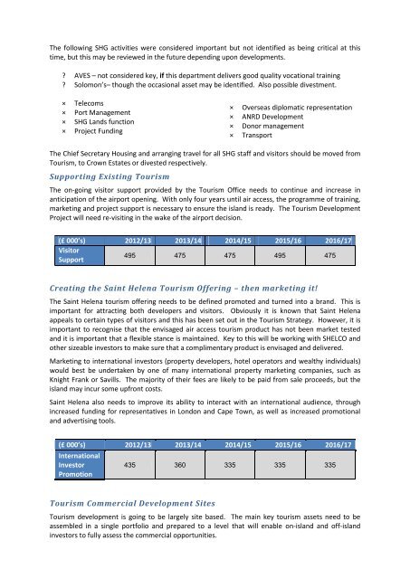 Sustainable Economic Development Plan 2012/13 - St Helena