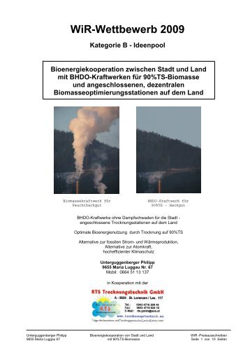 Bioenergiekooperation von Stadt und Land - Wirtschaft in der Region