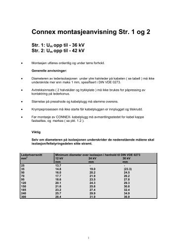 Connex montasjanvisning Str. 1 og 2 - Vivendi AS