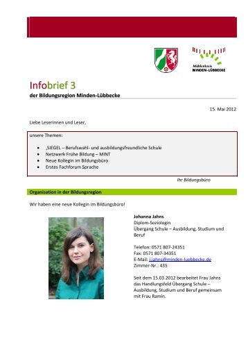 Infobrief 3 - Regionale Bildungsnetzwerke