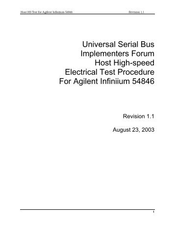 Host High-speed Electrical Test Procedure - USB.org