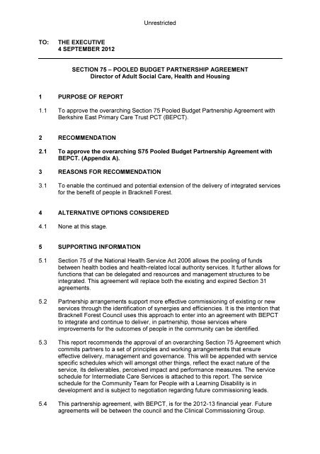 Section 75 Pooled Budget Partnership Agreement PDF 22 KB