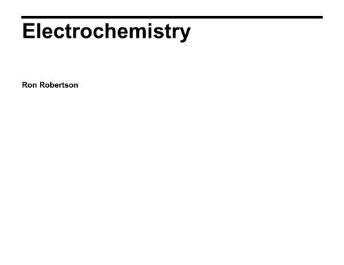 Electrochemistry