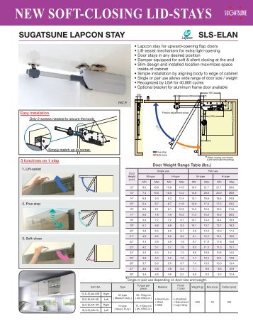 sls-elan new soft-closing lid-stays sugatsune lapcon stay