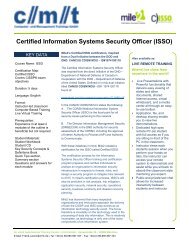 Certified Information Systems Security Officer (ISSO)