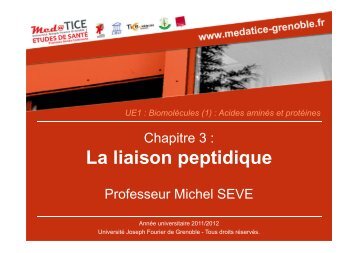 La liaison peptidique - UniversitÃ© Virtuelle Paris 5