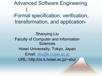 Formal Engineering Methods for Software Development --An ...