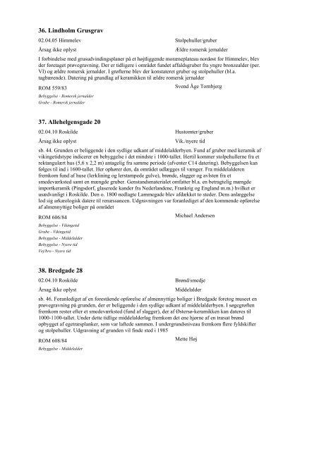 Katalog over udgravninger 1984 (PDF-format) - Kulturstyrelsen