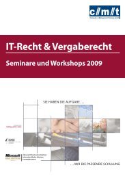 It-Recht & Vergaberecht - Seminare und Workshops ... - cmt München