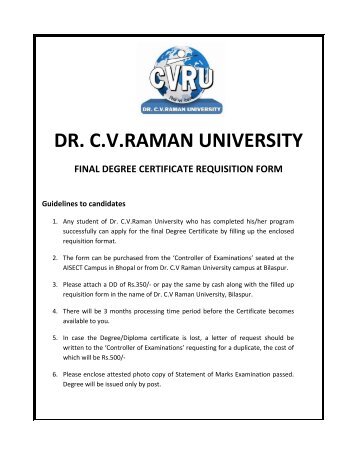 Degree Requisition Form - aisect