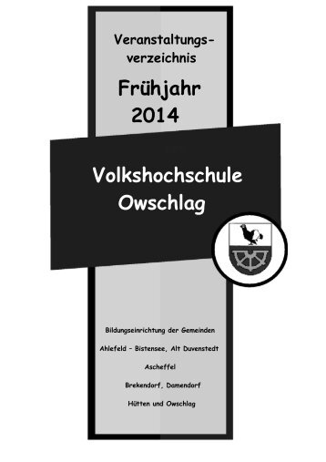 Frühjahr 2014 Volkshochschule Owschlag - Gemeinde Owschlag