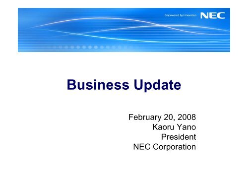 Business Update - Nec