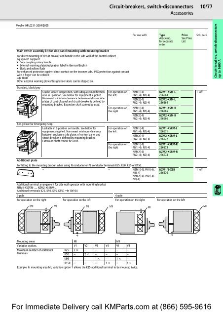 For Immediate Delivery call KMParts.com at - Moeller Electric Parts