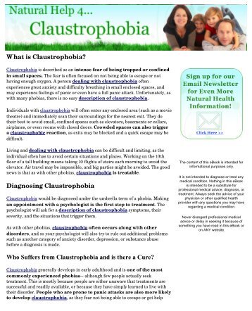 Natural Help for Poor Claustrophobia - Abbys Good Stuff