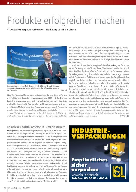 Ausgabe 03/13 - Wirtschaftsjournal