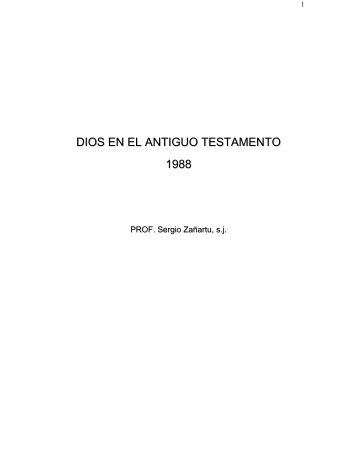 DIOS EN EL ANTIGUO TESTAMENTO - Jesuitas.cl