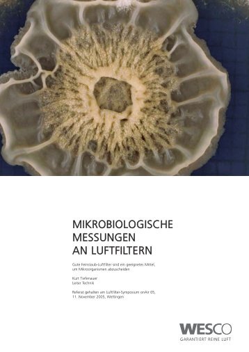 MIKROBIOLOGISCHE MESSUNGEN AN LUFTFILTERN - Wesco