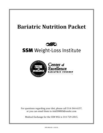 Bariatric Nutrition Packet - SSM Health Care St. Louis