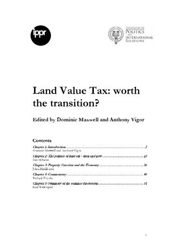 Land Value Tax: worth the transition? - Nuffield College - University ...