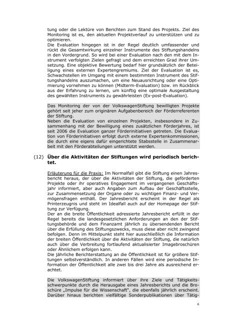 20 Prinzipien guter Stiftungspraxis Governance ... - Stiftung Mercator