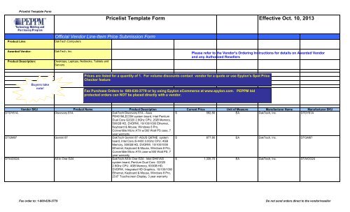 Current Price List (PDF) - Peppm