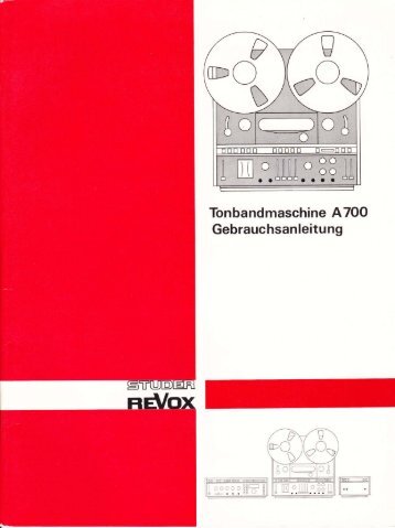 Tonbandmaschine ATOO Gebrauchsanleitung - Revoxsammler
