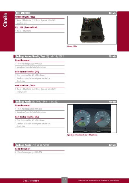 Reparatur von Kfz-Elektronik - Brandaktueller Katalog 2014 von c3-cramm car concepts GmbH