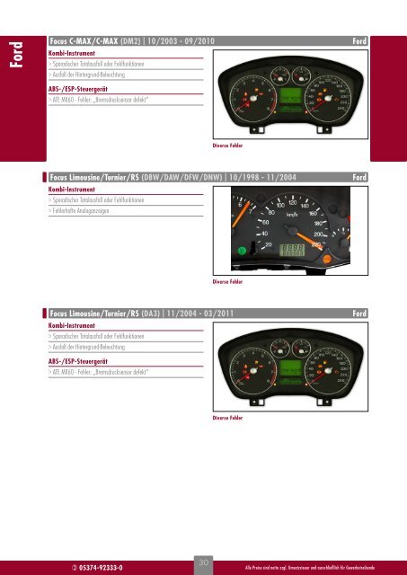 Reparatur von Kfz-Elektronik - Brandaktueller Katalog 2014 von c3-cramm car concepts GmbH