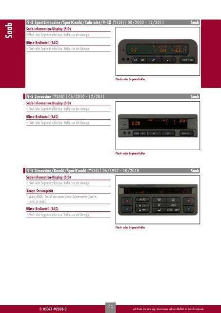 Reparatur von Kfz-Elektronik - Brandaktueller Katalog 2014 von c3-cramm car concepts GmbH