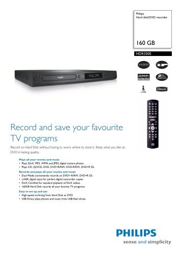 HDR3500/58 Philips Hard disk/DVD recorder - Mixi Foto Video