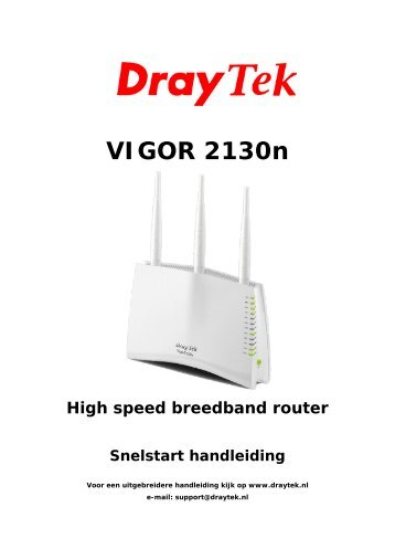 Draytek Vigor 2130n Snelstart Handleiding - RouterShop