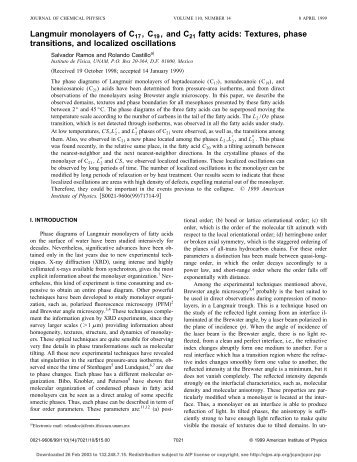 Langmuir monolayers of C17, C19, and C21 fatty acids ... - UNAM