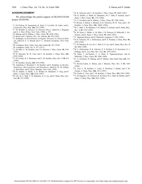 Langmuir monolayers of C17, C19, and C21 fatty acids ... - UNAM