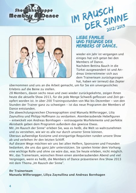 Das Members Magazin zur Saison 2013