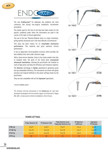 Satelec tip book - PROFI - dental equipment