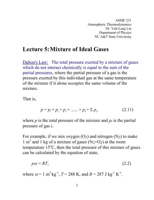 Temperatures and mixing interactions