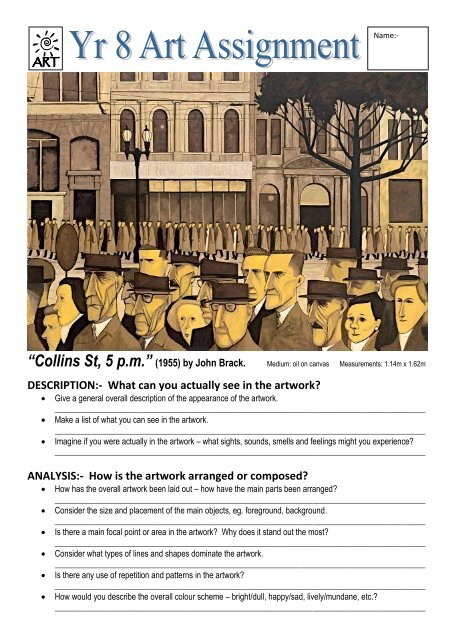 A œcollins St 5 P M A 1955 By John Brack