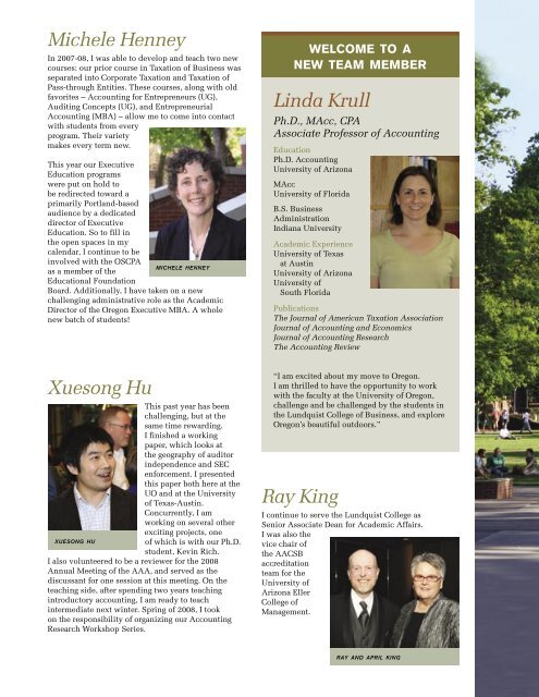 UO Prospectus 2008.indd - Lundquist College of Business ...